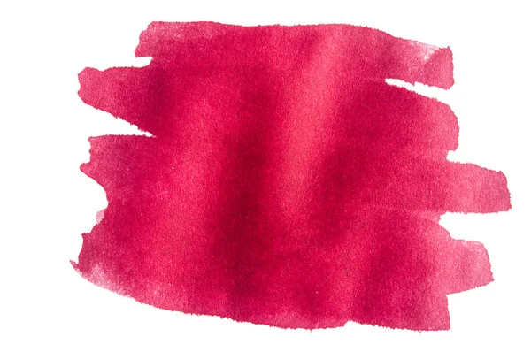 Fond Encre Rouge Peint Pinceau Sur Papier Blanc — Photo