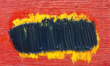 sarı ve siyah kontur kırmızı zemin üzerine boya fırça