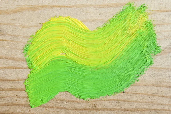Жовта Зелена Фарба Старому Дерев Яному Фоні — стокове фото