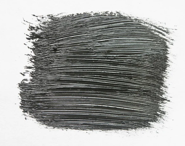Strokes Black Paint Isolated White Background — Stock Photo, Image