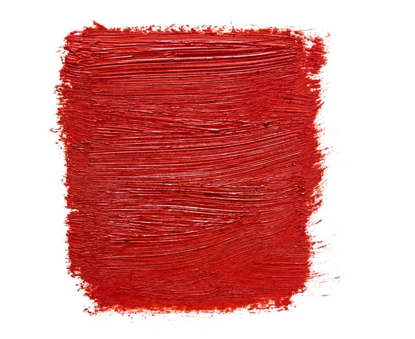白い紙にペイントブラシの赤いストローク — ストック写真