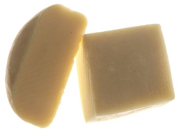 Beyaz arka plan kesme izole peynir blok