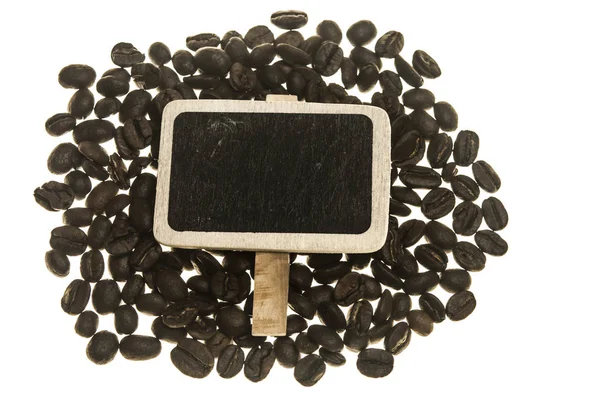 Brun Rostade Kaffebönor Isolerad Vit Bakgrund Arabiska Stekheta Kaffe Ingrediens — Stockfoto
