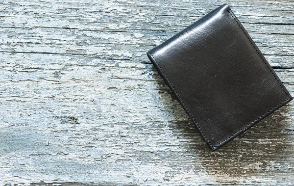 Handtasche Aus Leder Auf Einem Holztisch Liegend Blick Von Oben — Stockfoto