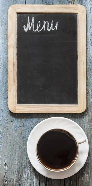 Ansicht Von Oben Und Nahaufnahme Eine Kleine Leere Tafel Für — Stockfoto