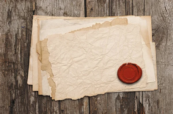 Old Blank Paper Wax Seal — Stock Photo, Image