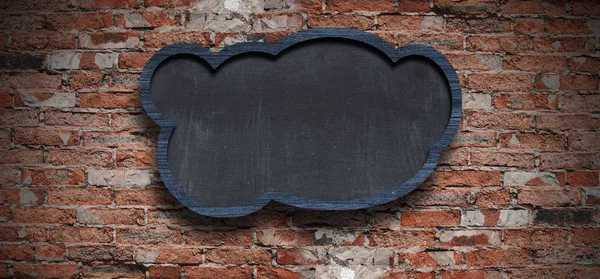 Bulle Parole Tableau Noir Sur Fond Mur Briques — Photo