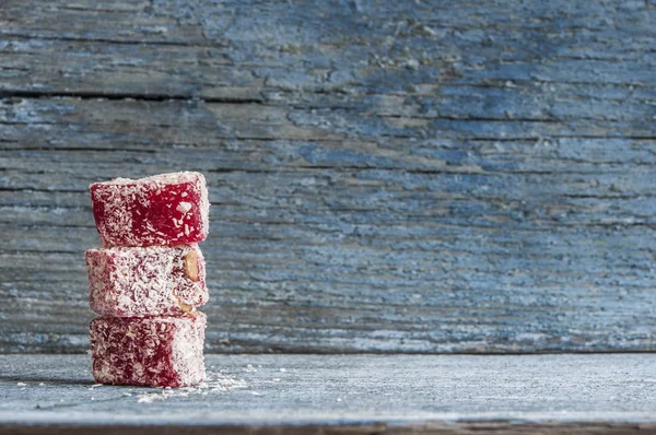 Granatapfel Aromatisierte Türkische Freude Mit Pistazien Luxus Dessert Konzept — Stockfoto