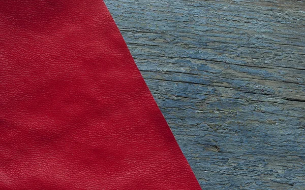 Red Leather Surface Texture Closeup Border Wooden Useful Background Design — Stock Photo, Image