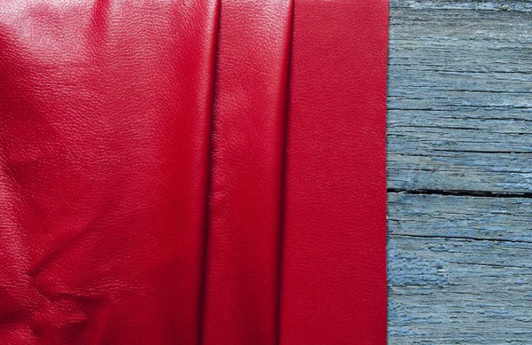 Textura Superficie Cuero Rojo Borde Primer Plano Madera Útil Como —  Fotos de Stock