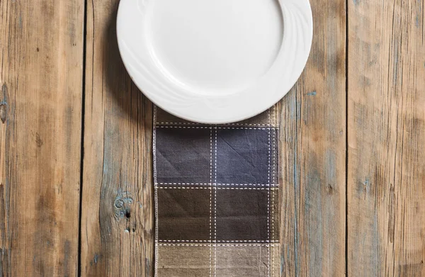 Restaurant Menu Design Restaurant Menu Empty Plate Wooden Background Colorful — Stock Photo, Image