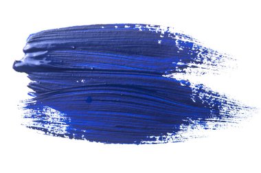 koyu mavi inme bir beyaz kağıt üzerinde boya fırçası