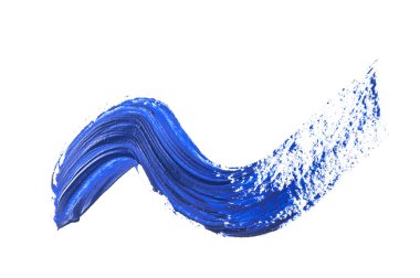 koyu mavi inme bir beyaz kağıt üzerinde boya fırçası