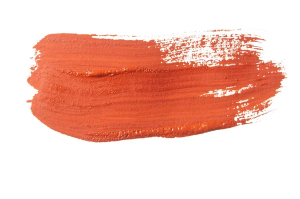 Red Stroke Paint Brush White Paper — Stock Photo, Image