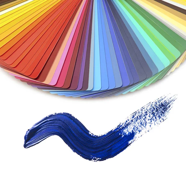 Farbpalettenführung Für Die Druckindustrie Und Pinselstrich Isoliert Auf Weiß — Stockfoto