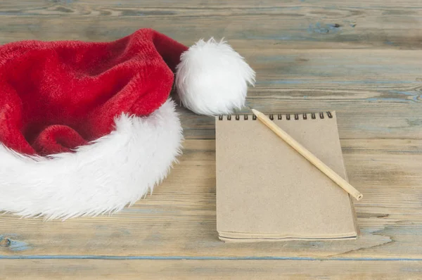 Carta Para Santa Claus Con Sombrero Santa Claus Sobre Fondo —  Fotos de Stock