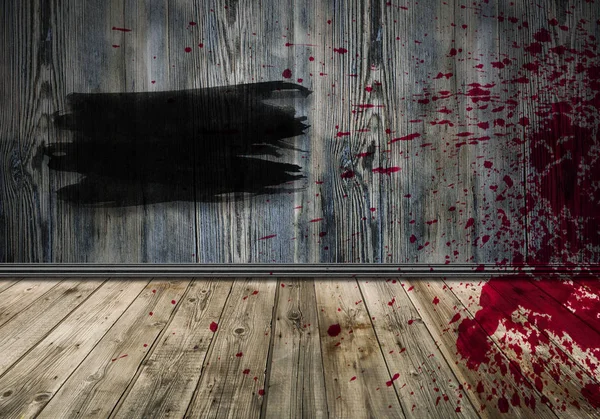 Кровь на стене, абстрактный интерьер комнаты — стоковое фото