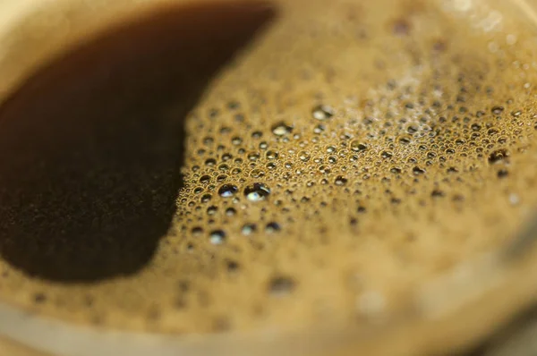 Schiuma Caffè Estrema Vicino Macro Texture Sfondo — Foto Stock