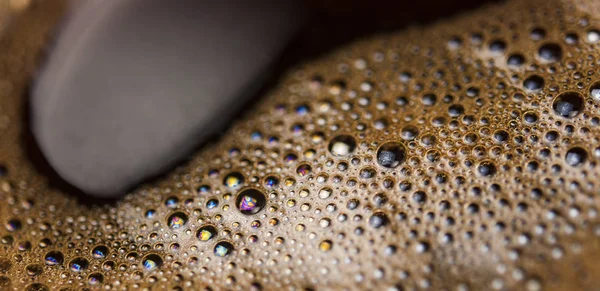 Schiuma Caffè Estrema Vicino Macro Texture Sfondo — Foto Stock