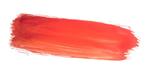 Roter Pinselstrich Auf Weißem Papier — Stockfoto