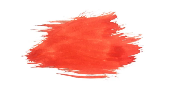 白纸上油漆刷的红色笔划 — 图库照片