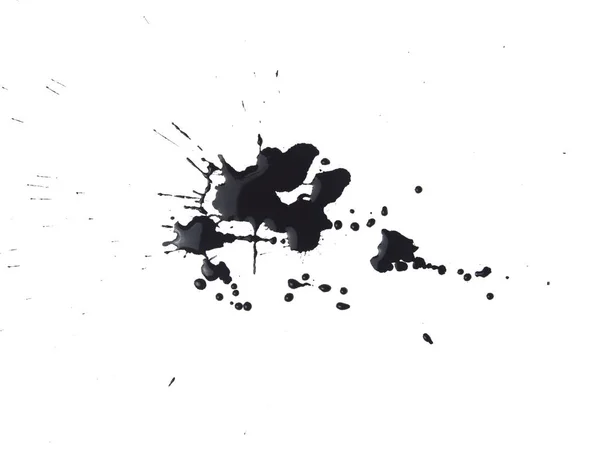 白で隔離黒の水彩スプラッシュ — ストック写真