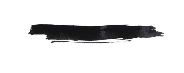 Черный Штрих Кисти Белой Бумаге — стоковое фото