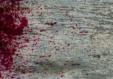 Kanlı duvar, kan sıçrama ahşap koyu tonu, cinayet veya katil ölüm kavramı grunge