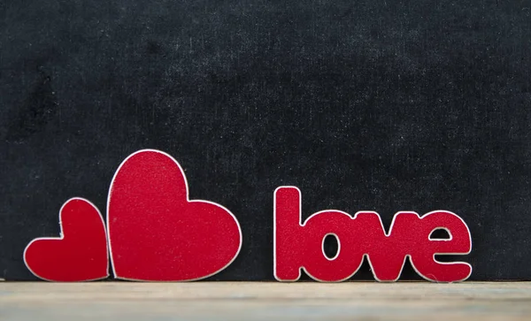 Dia Dos Namorados Cartão Saudação Com Palavra Amor Sobre Quadro — Fotografia de Stock