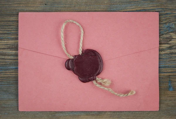 Enveloppe Postale Lettre Scellée Avec Cachet Cire — Photo