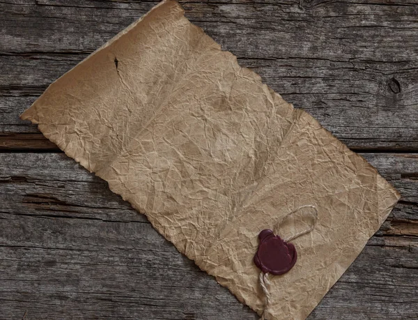 Blank paper with wax seal — Stock Photo, Image