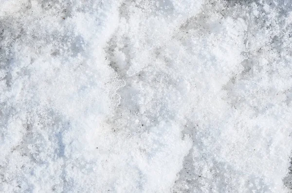 冬に凍る。白色、粉末状の雪 — ストック写真