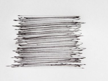 beyaz kağıt üzerinde soyut çizgiler, siyah kalem