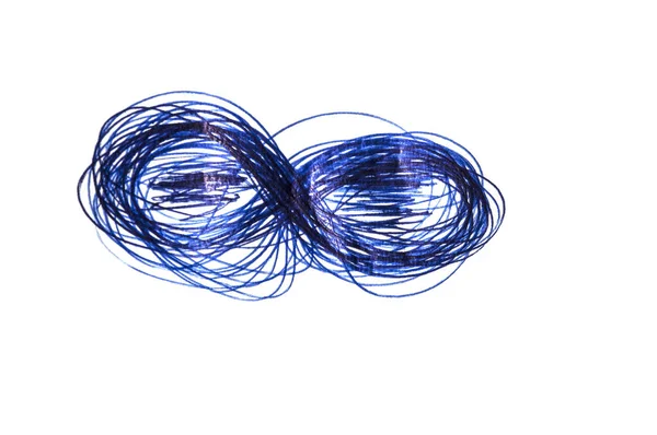 Abstract lines on white paper, blue pen — Stock Photo, Image