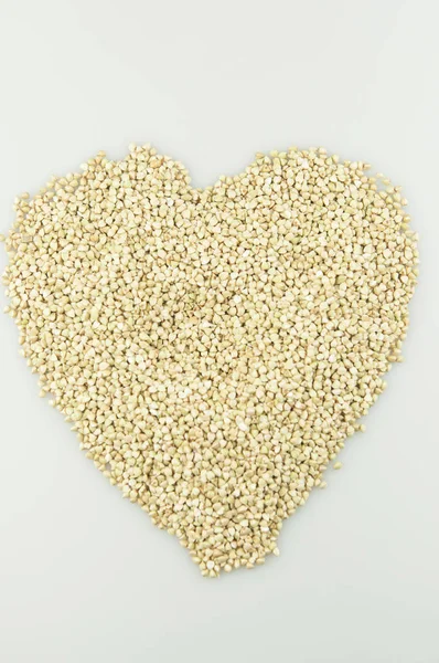 Sprouts of green buckwheat in a bowl. Macro shot. Raw buckwheat. — Stock Photo, Image