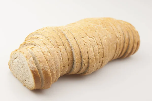 Vista superior del pan sobre fondo blanco . — Foto de Stock