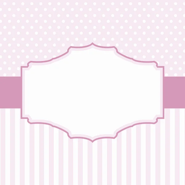 Polka dot design moldura rosa — Vetor de Stock
