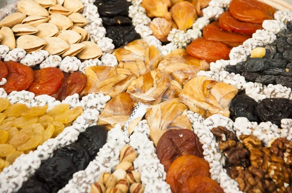 Mix of different dried fruits