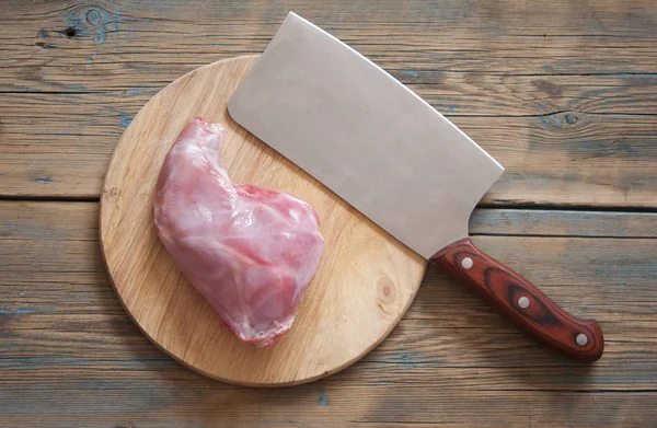 Raw rabbit meat ready to be cooked.