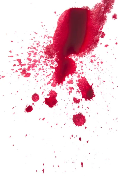 Pintura vermelha salpicada isolada no fundo branco — Fotografia de Stock