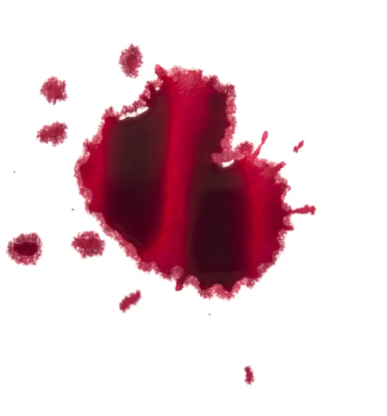 Sprøytet rød maling isolert på hvit bakgrunn – stockfoto