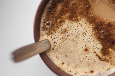 Kahve kabarcıkları doku Closeup çekim 