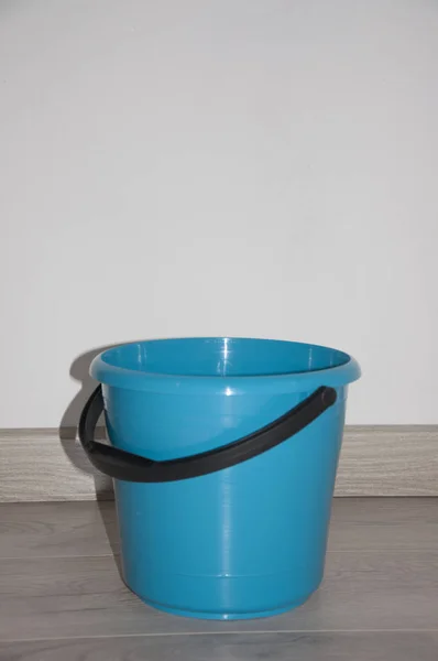 Single blue bucket isolated on a white background — Stock Photo, Image