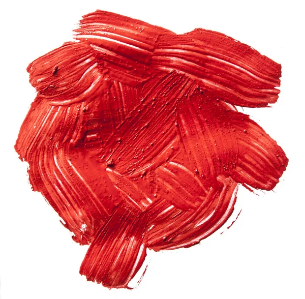 Un derrame cerebral abstracto rojo. trazo colorido trama acuarela cepillo —  Fotos de Stock
