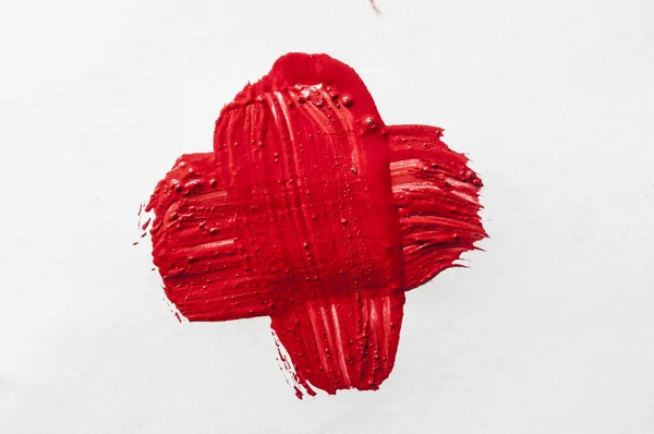 Röd Abstrakt Stroke. Färgglada raster akvarell pensel stroke — Stockfoto