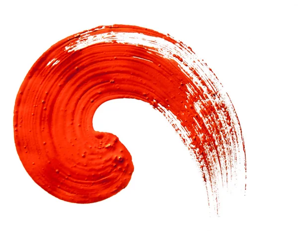 Красный абстрактный мазок кистью на белом фоне — стоковое фото