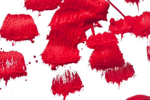 白い背景に赤い抽象的なブラシストローク — ストック写真
