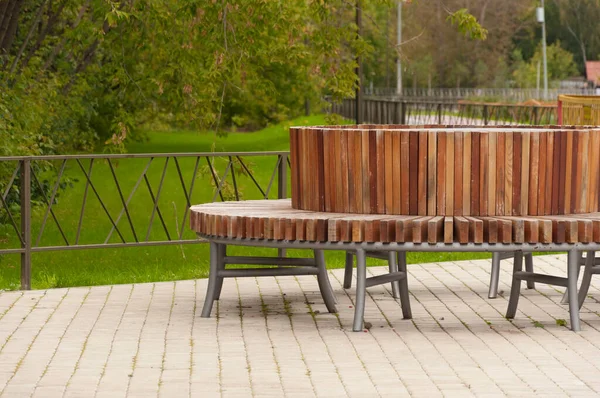 Wooden Bench Park — Stock Photo, Image