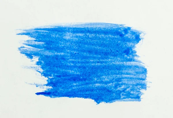 Blue Stroke Paint Brush White Paper — Stock Photo, Image