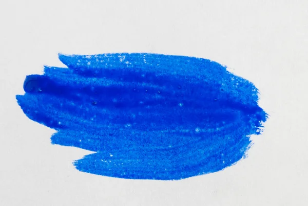 Blue Stroke Paint Brush White Paper — Stock Photo, Image